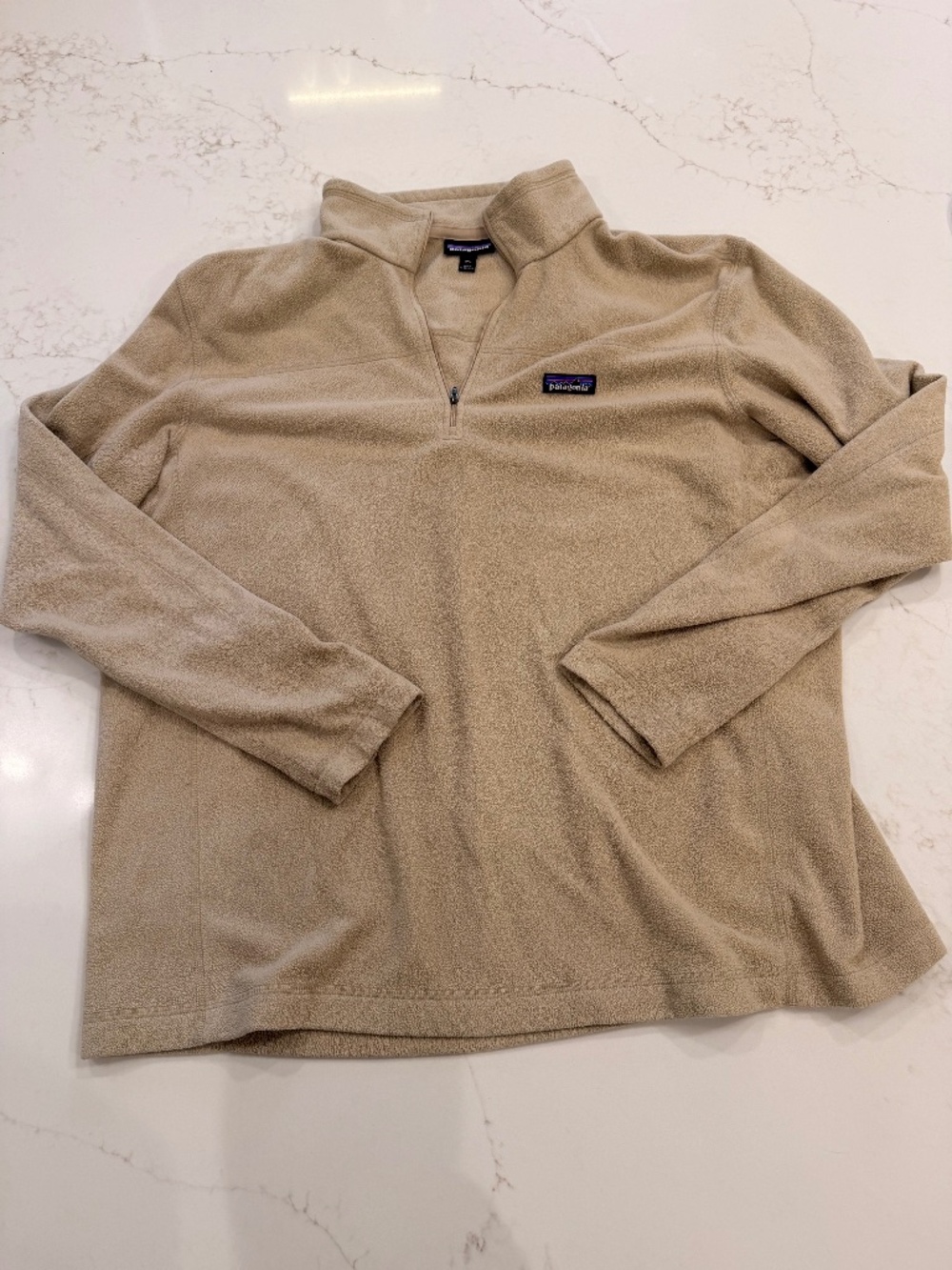 Patagonia Micro D 1/4 Zip Fleece Pullover Men’s XXL Tan Beige Lightweight Jacket